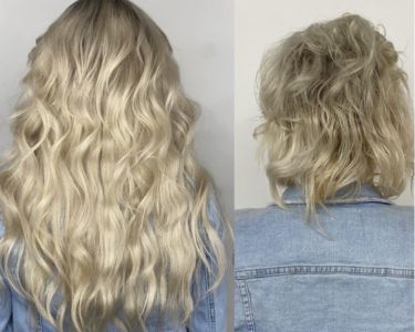 Before and After Blonde hair extensions