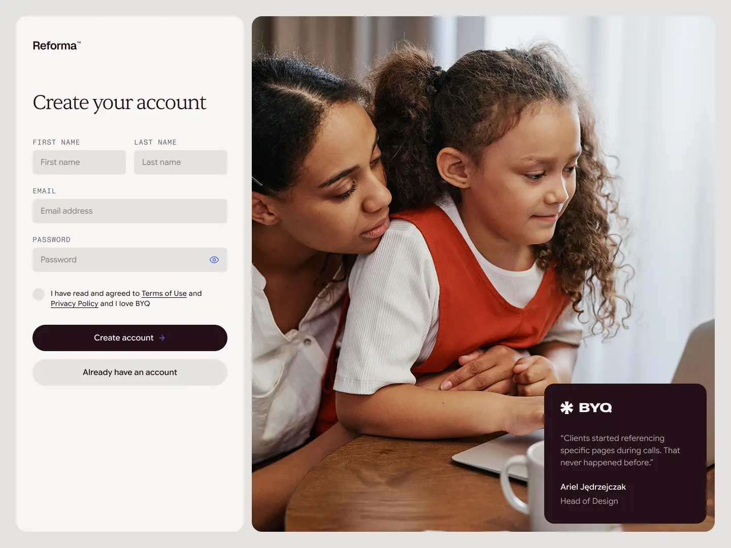 Create account