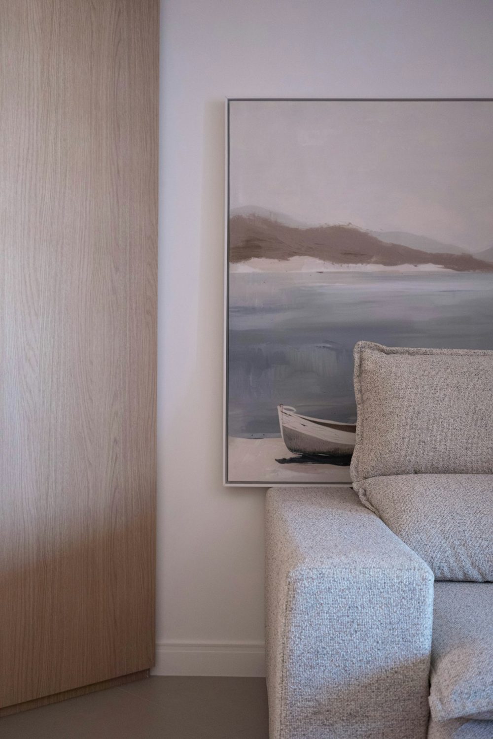 Sofa and painting in a modern living room