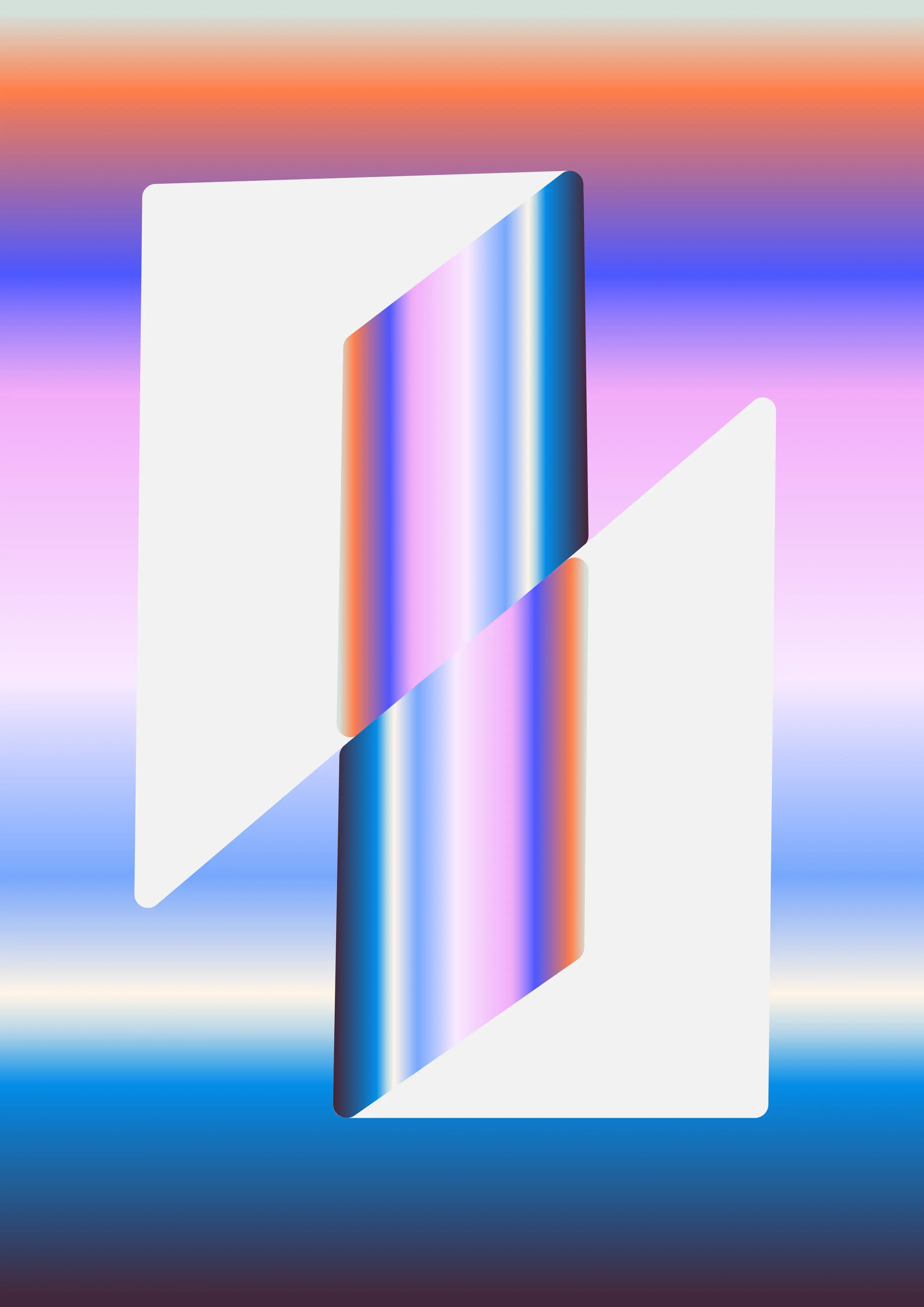 Gradient abstract with a folded ribbon