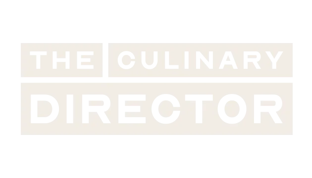 The Culinary Director text logo in black uppercase letters on a beige background.