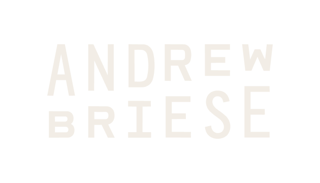 Text logo showing the name Andrew Briese in uppercase letters.