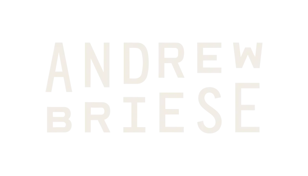 Text logo showing the name Andrew Briese in uppercase letters.