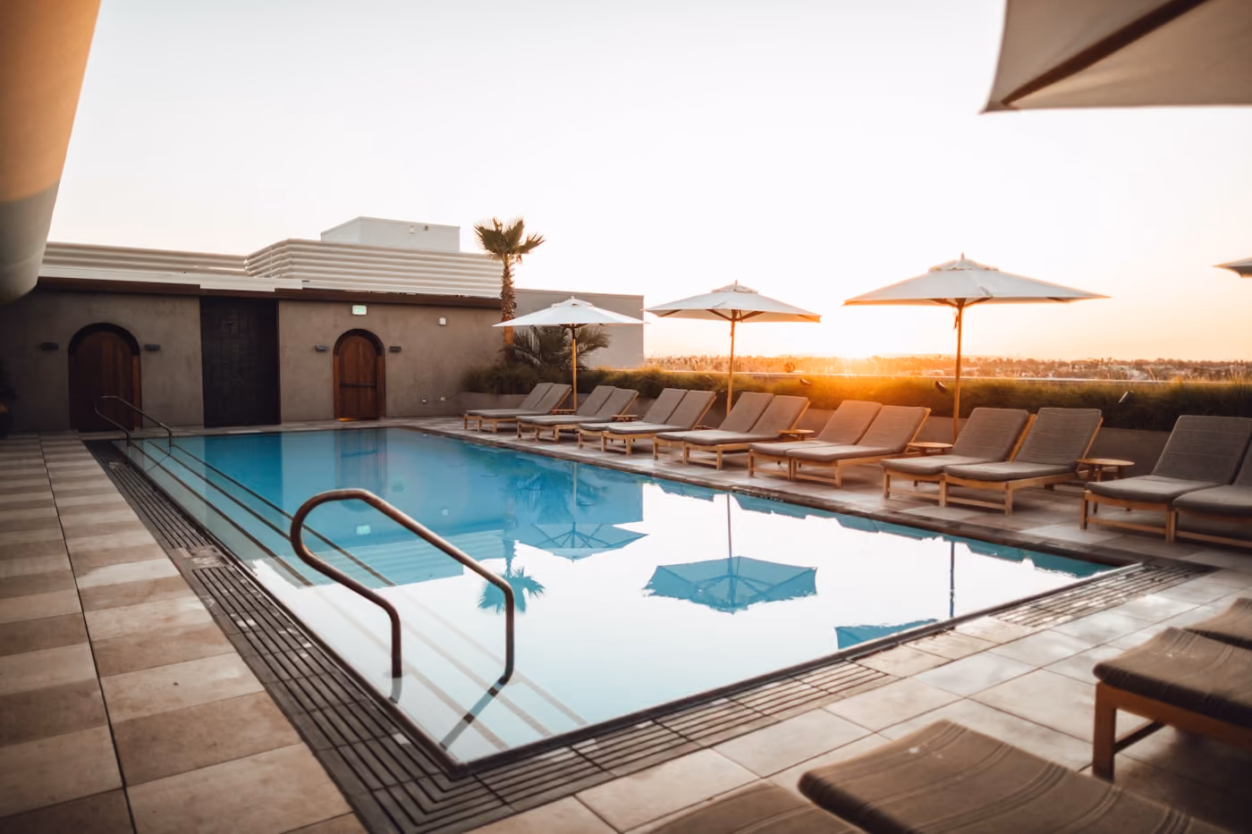 Backyard pool and deck