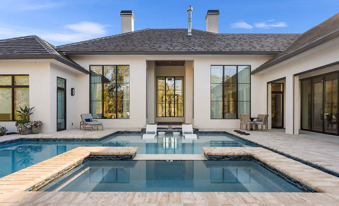 Saltwater pool in front of a Florida home
