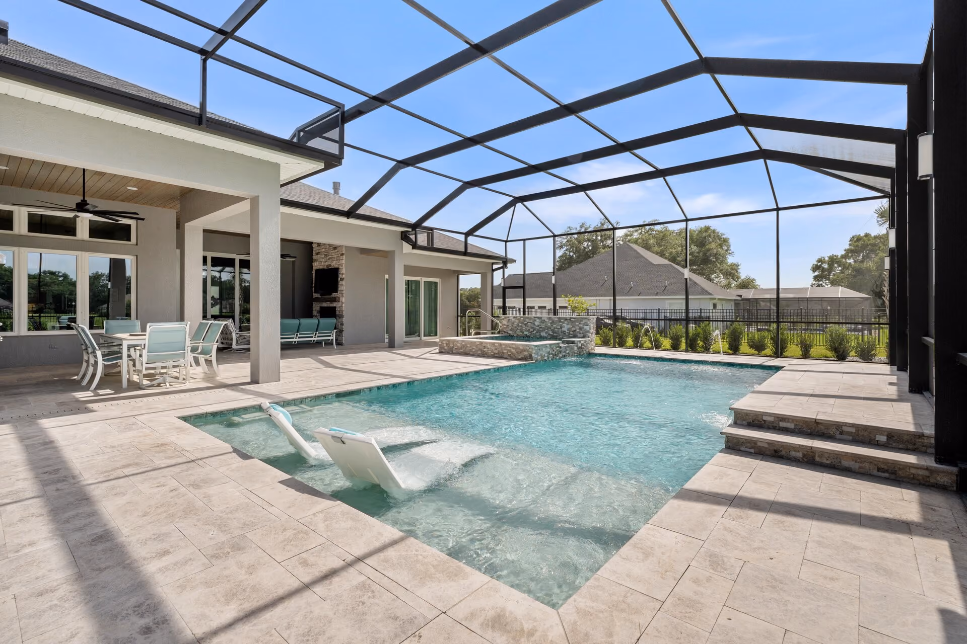 Screened enclosure pool and lanai in Florida