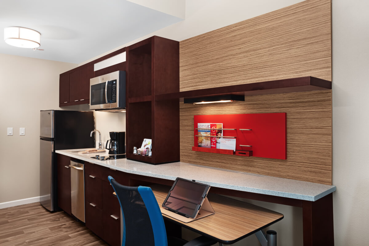 kitchen of studio hotel room