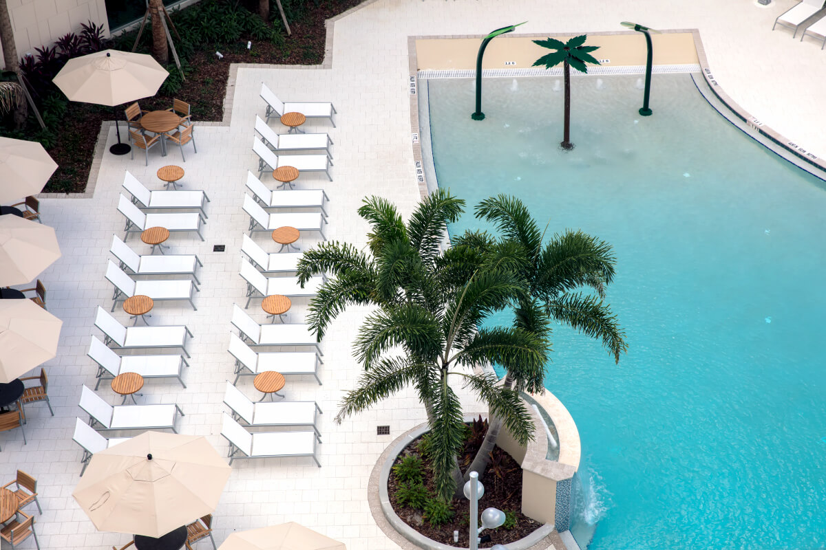 outdoor pool area