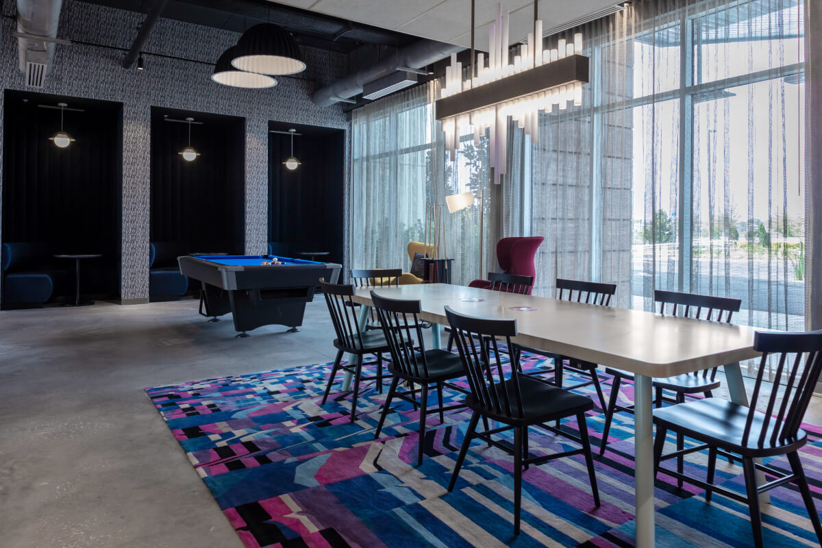 communal table in hotel