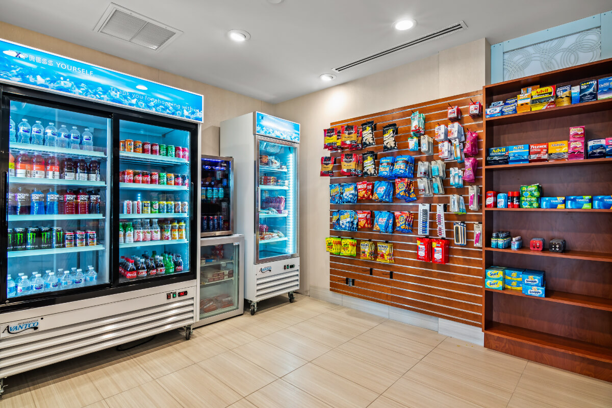 lobby market area with goods
