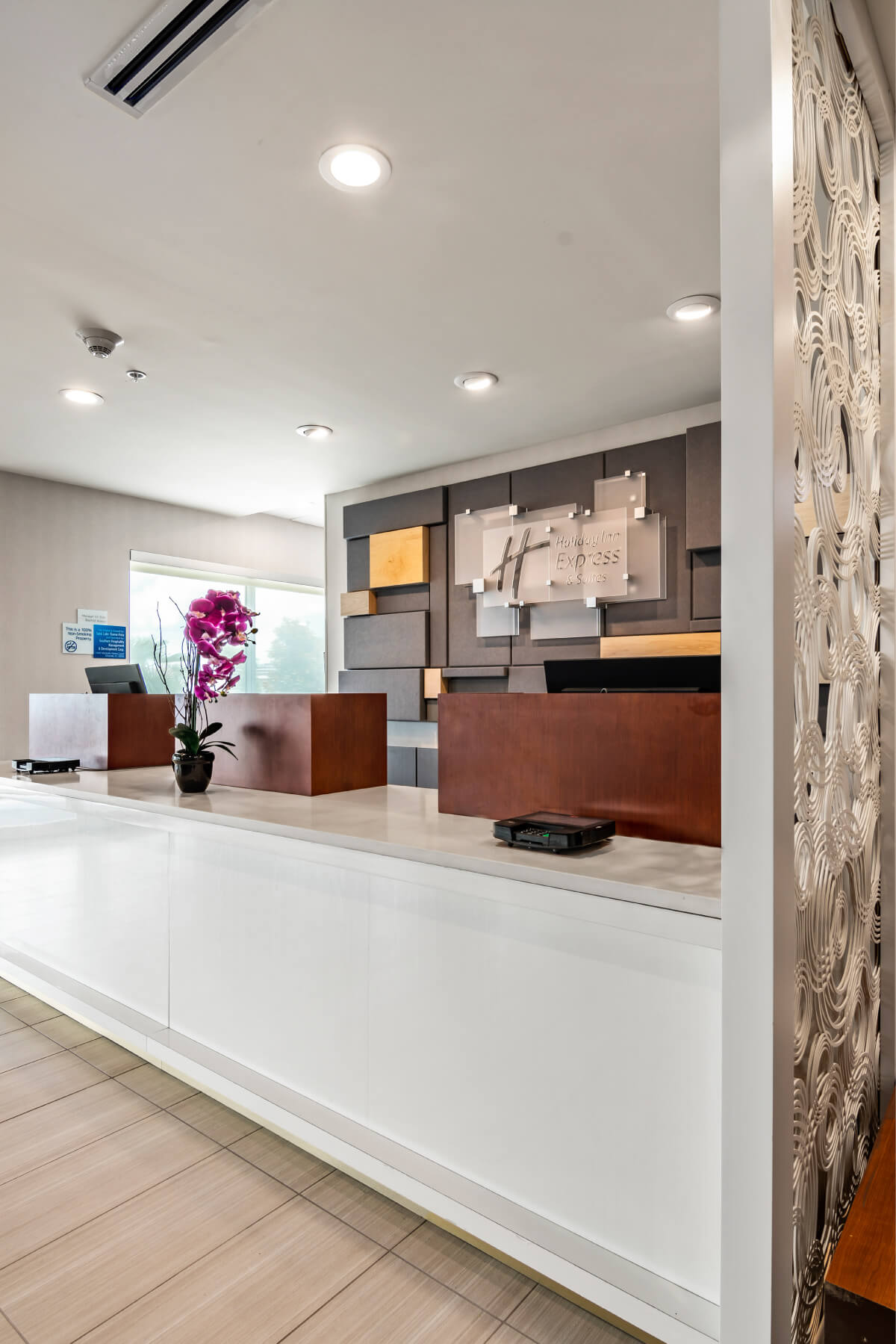 front desk of holiday inn