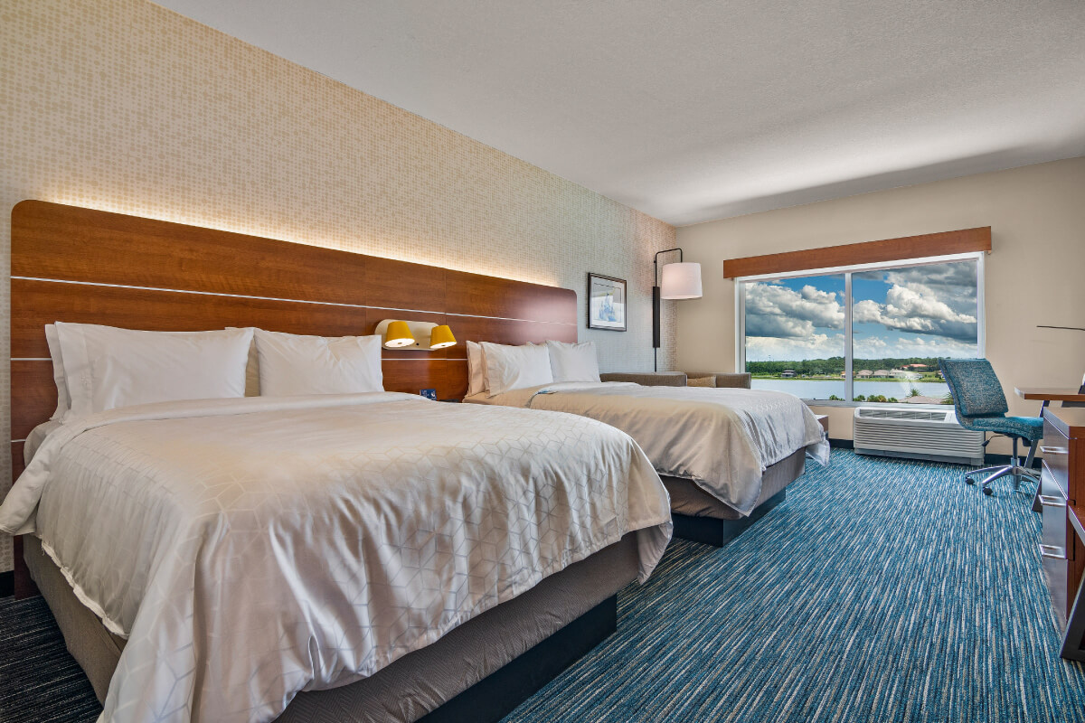 double bed hotel room with view