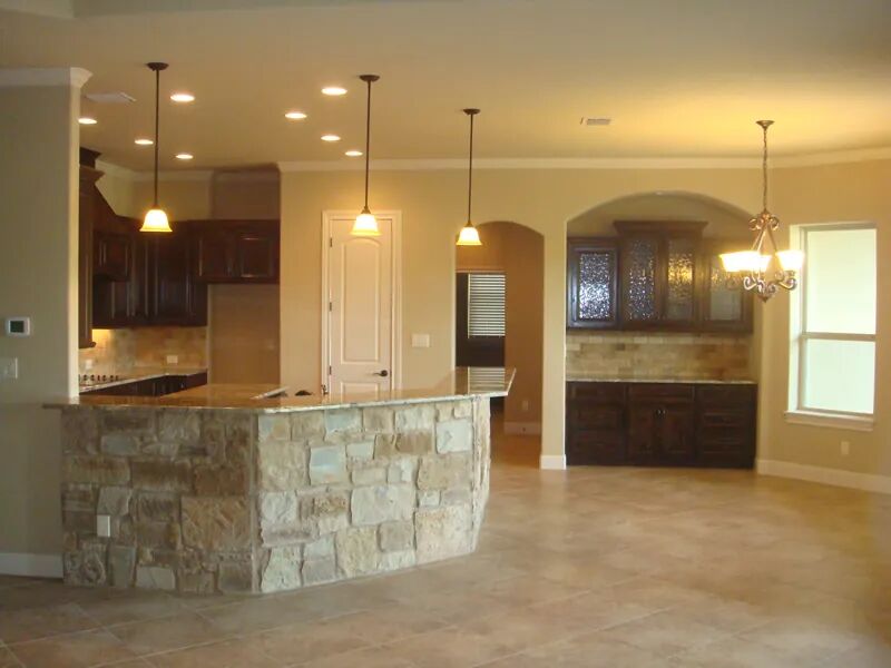 Kitchen rock wall