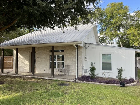 Front exterior — before and after