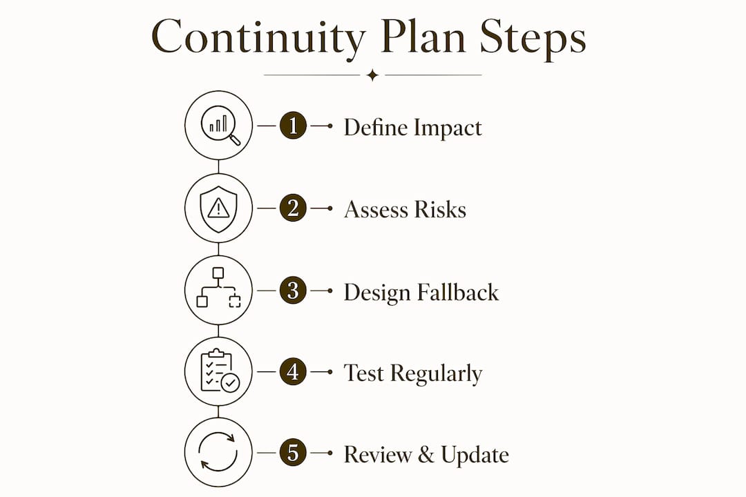 Infographic showing payment continuity plan steps