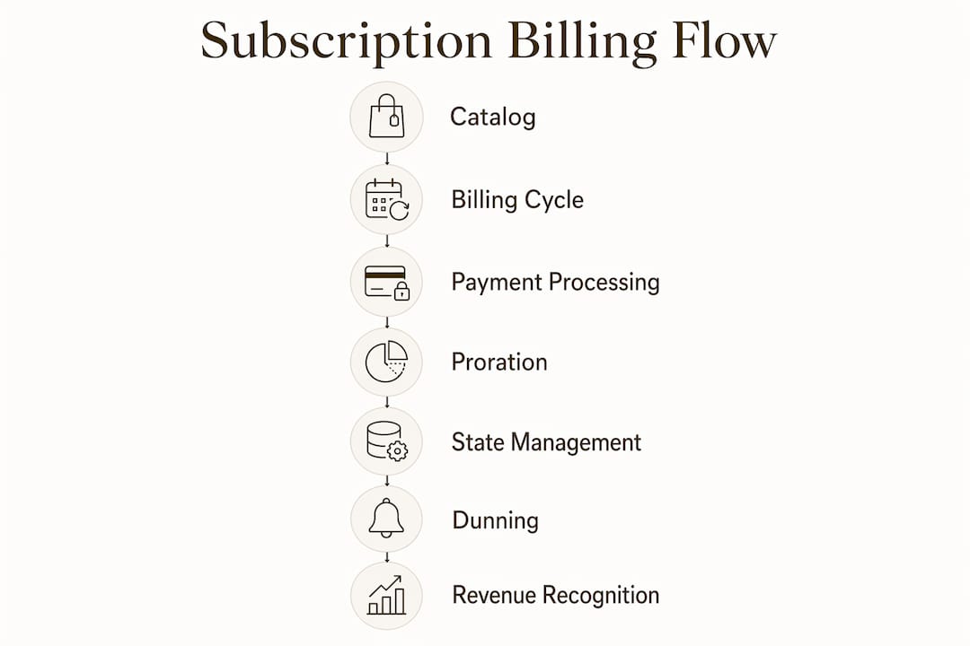 Infographic showing subscription billing process steps