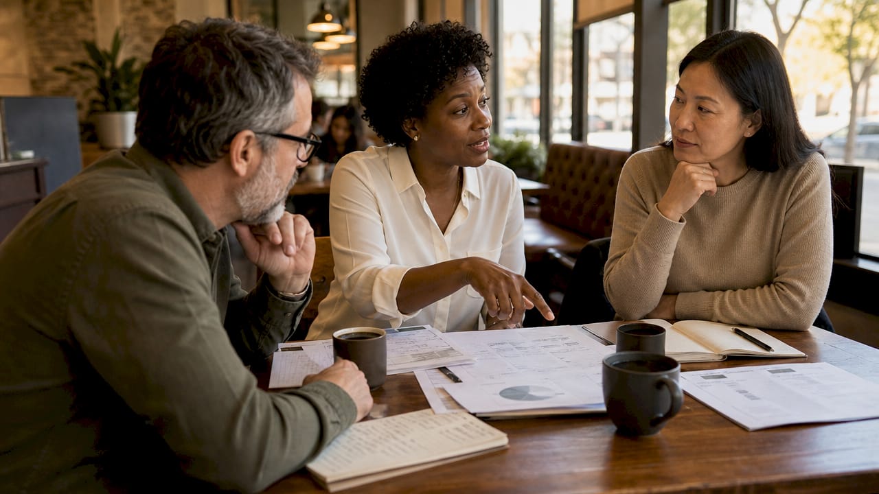 Team discussing subscription billing benefits