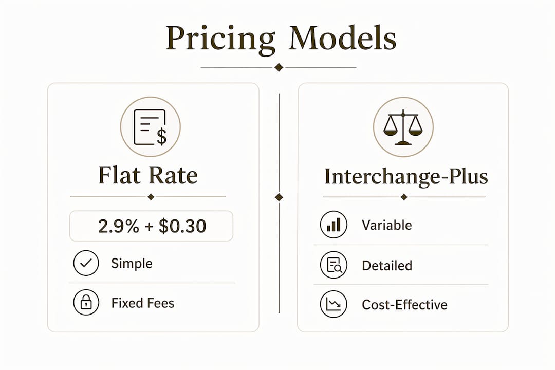 Infographic comparing ecommerce payment pricing models