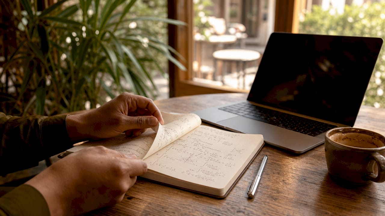 Hands typing notes on API integration differences