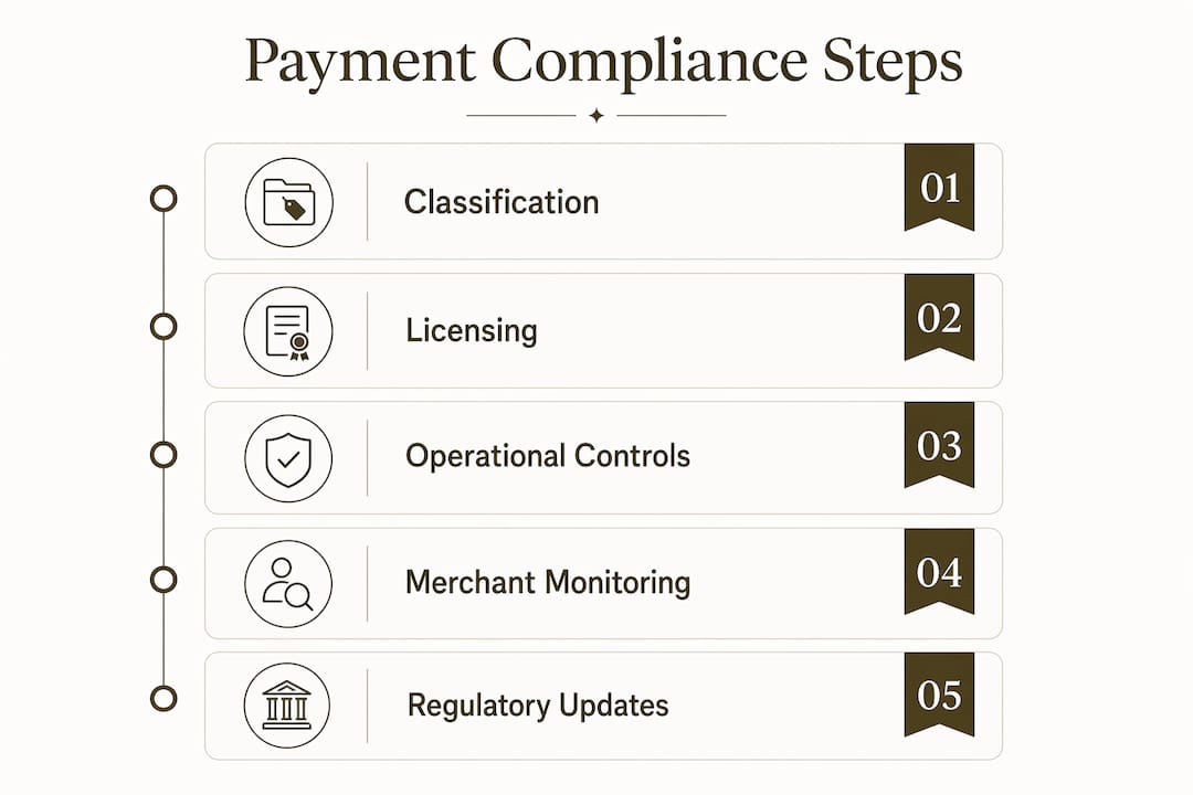 Infographic outlining payment compliance steps