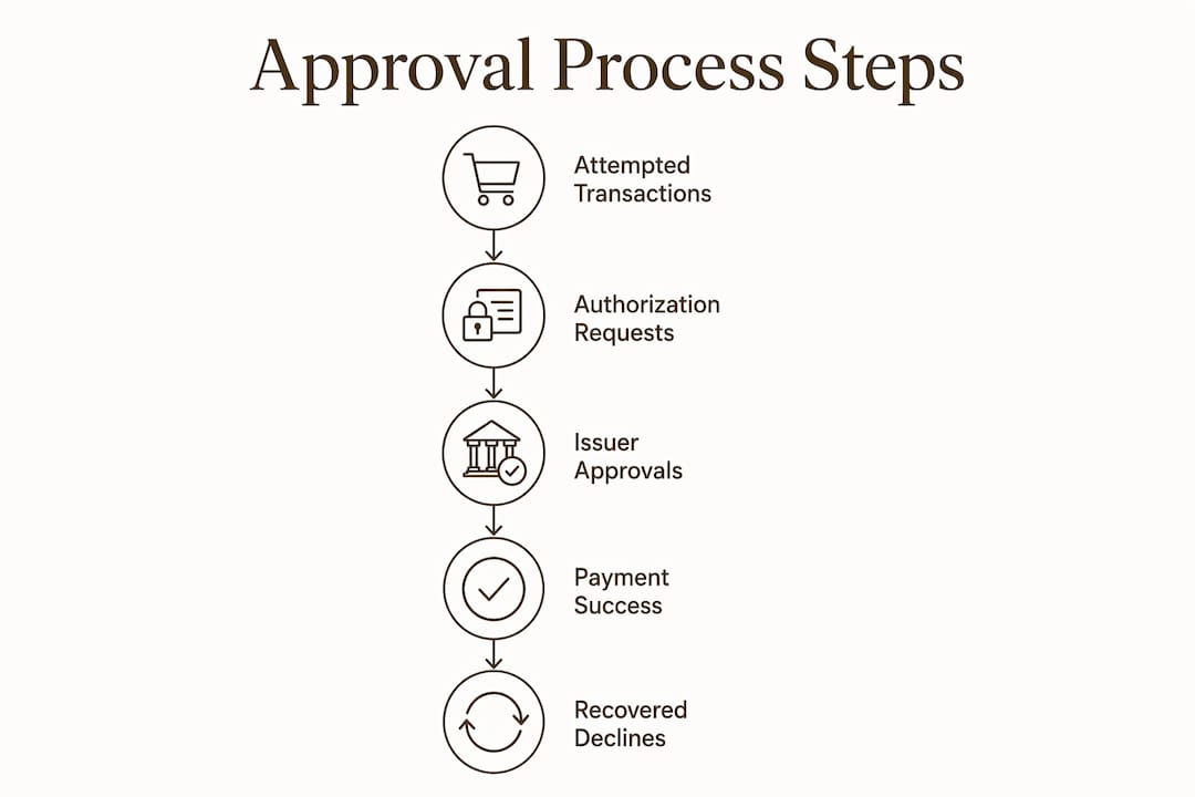 Infographic showing payment approval process steps