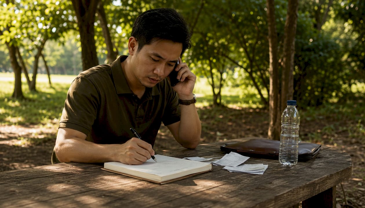 Merchant analyzing payment declines on phone