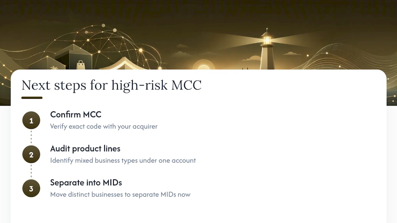 Three steps for addressing high-risk MCCs