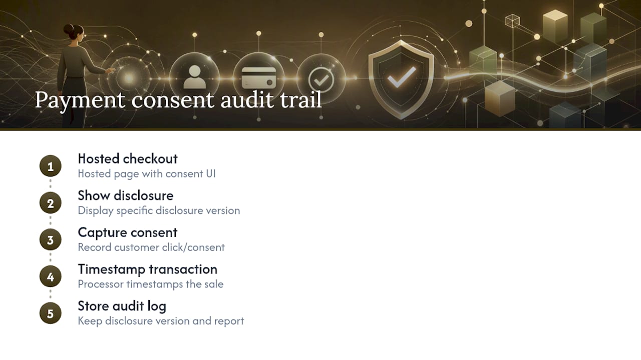 Consent logging and disclosure retention flow