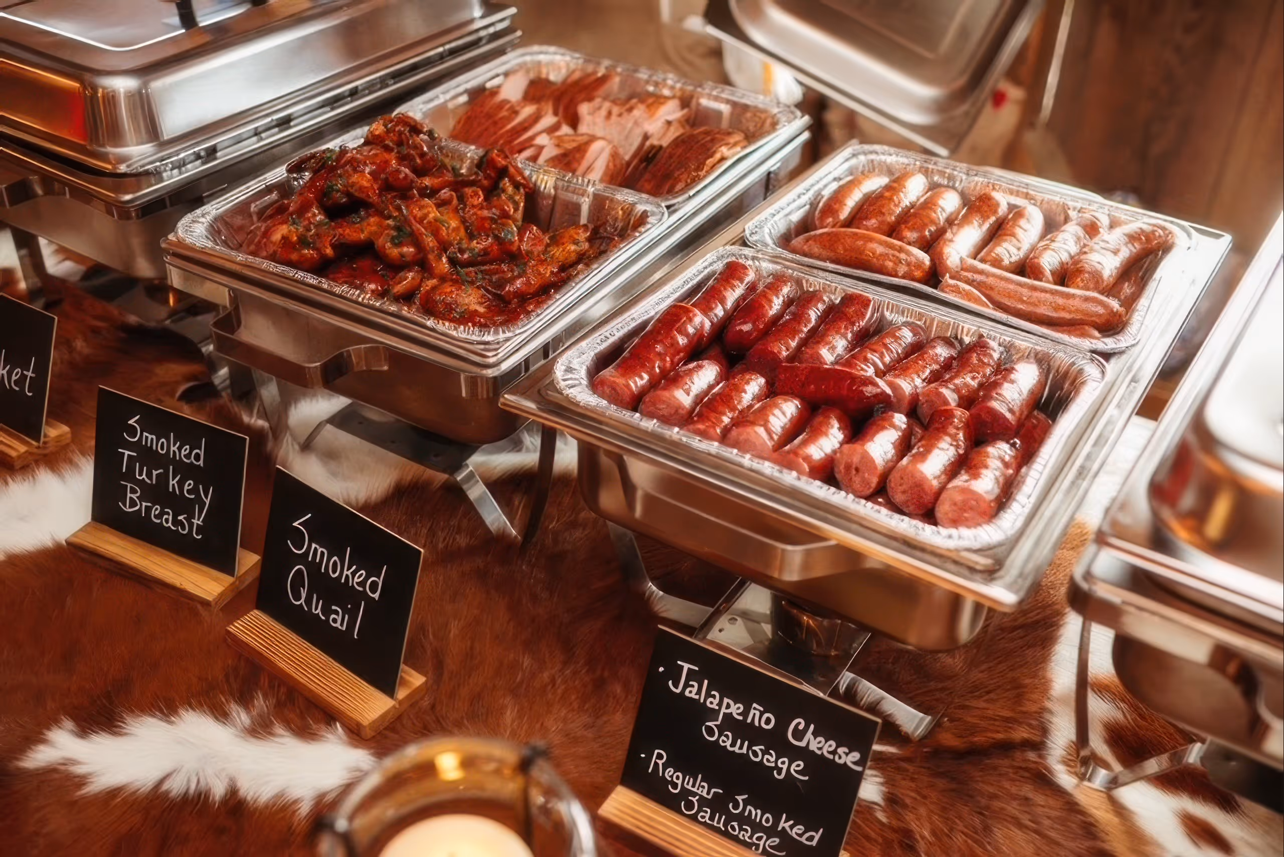 Full service barbecue catering spread