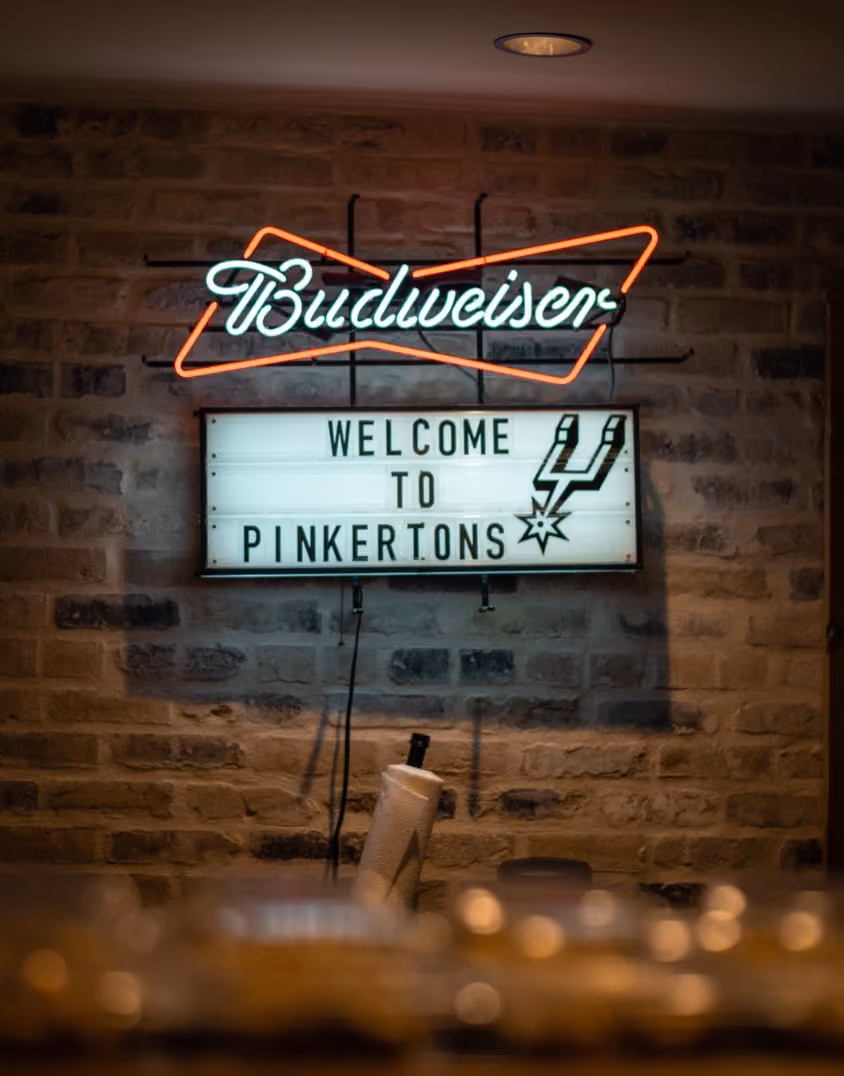 Welcome to Pinkerton's San Antonio sign