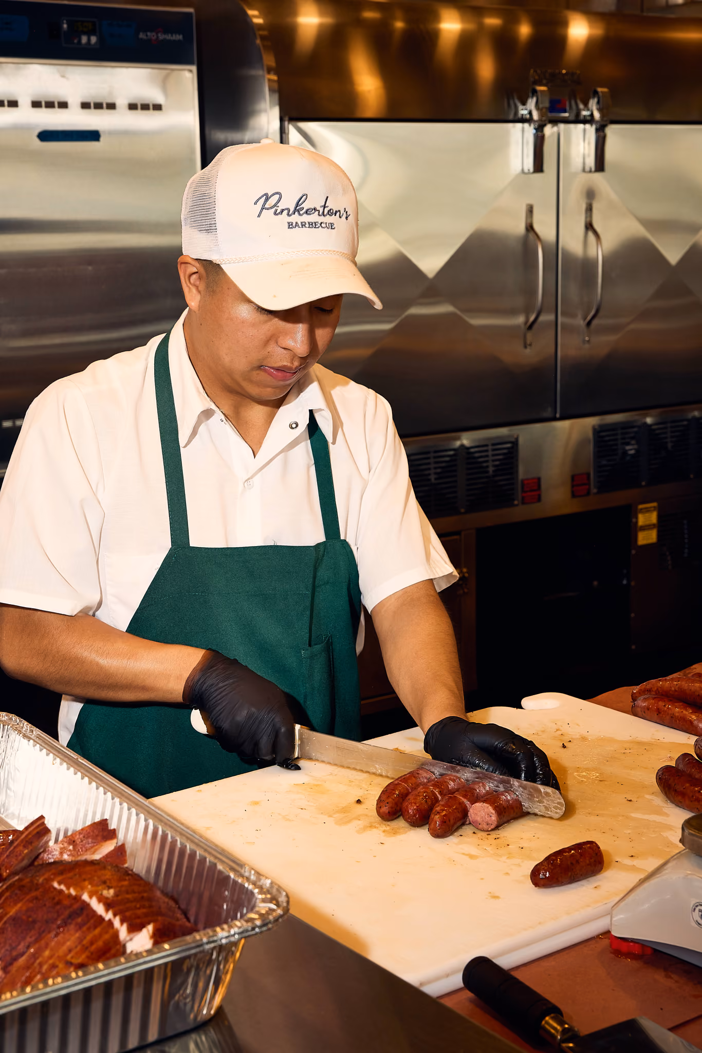 Pinkerton's Barbecue team working in the restaurant