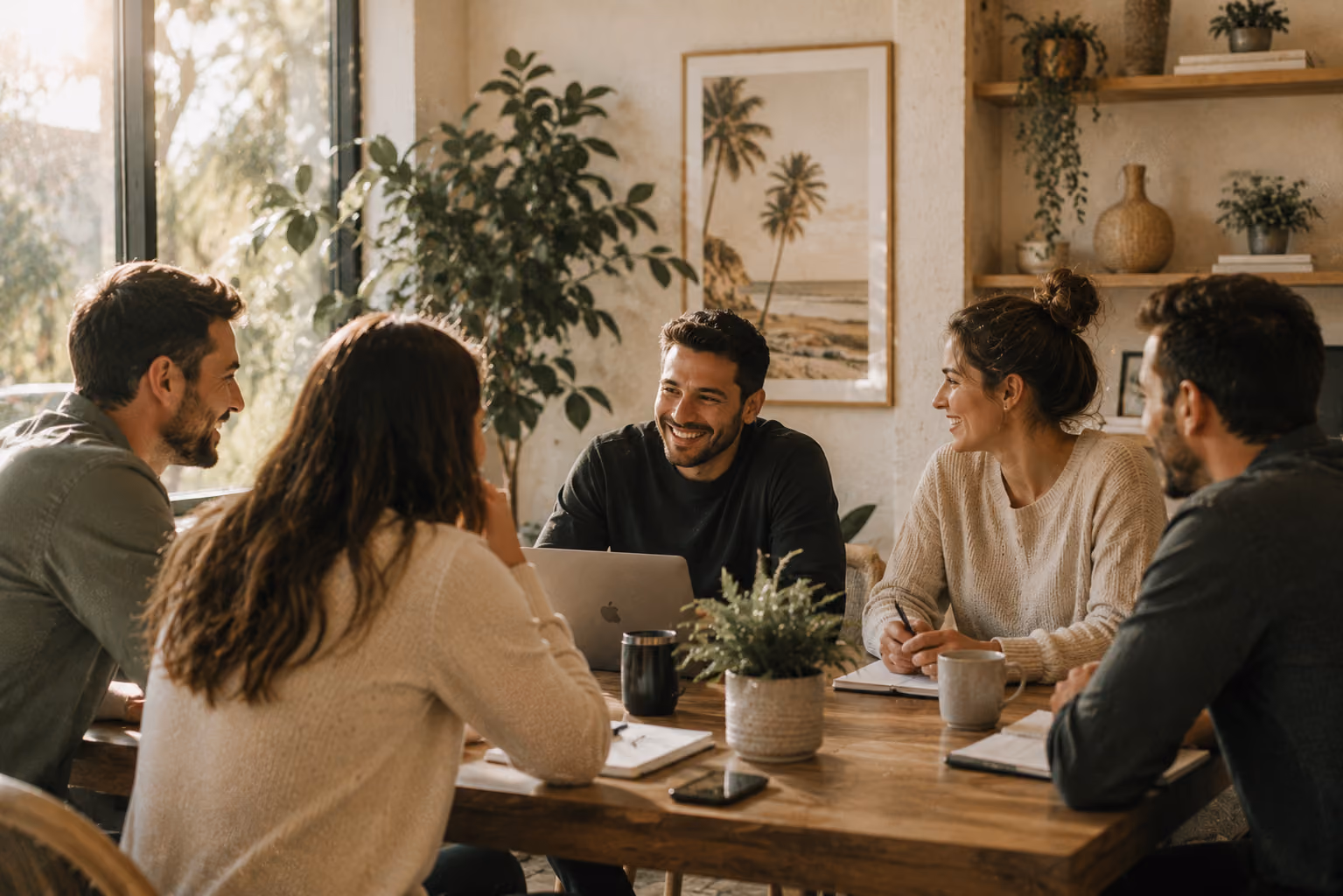 A HoneyQuote advisor meeting with a couple at home