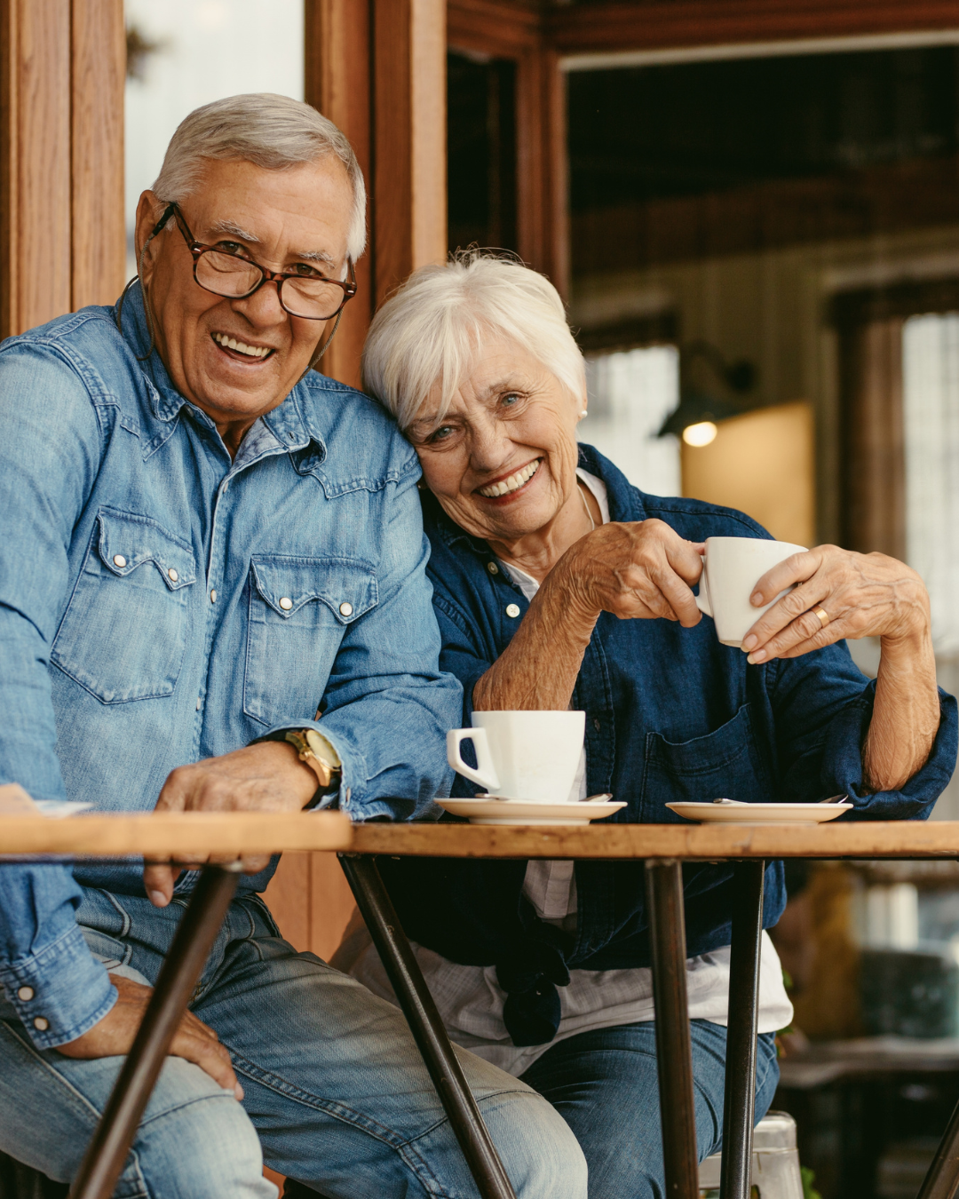 A couple sharing coffee and easy conversation together