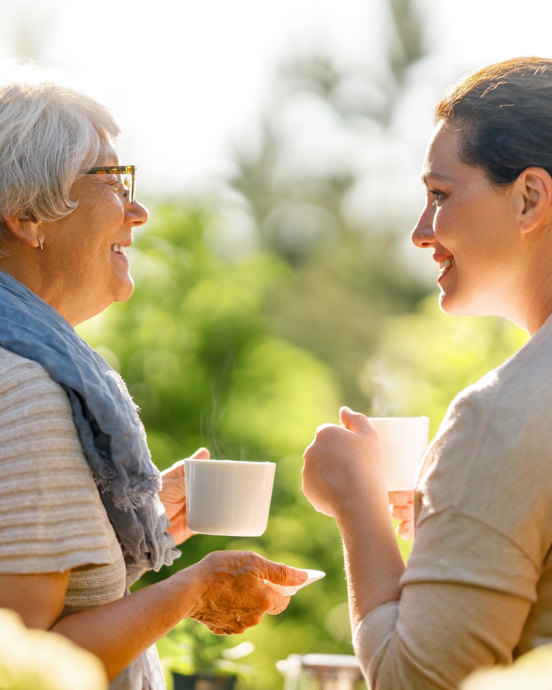 Residents connecting over coffee