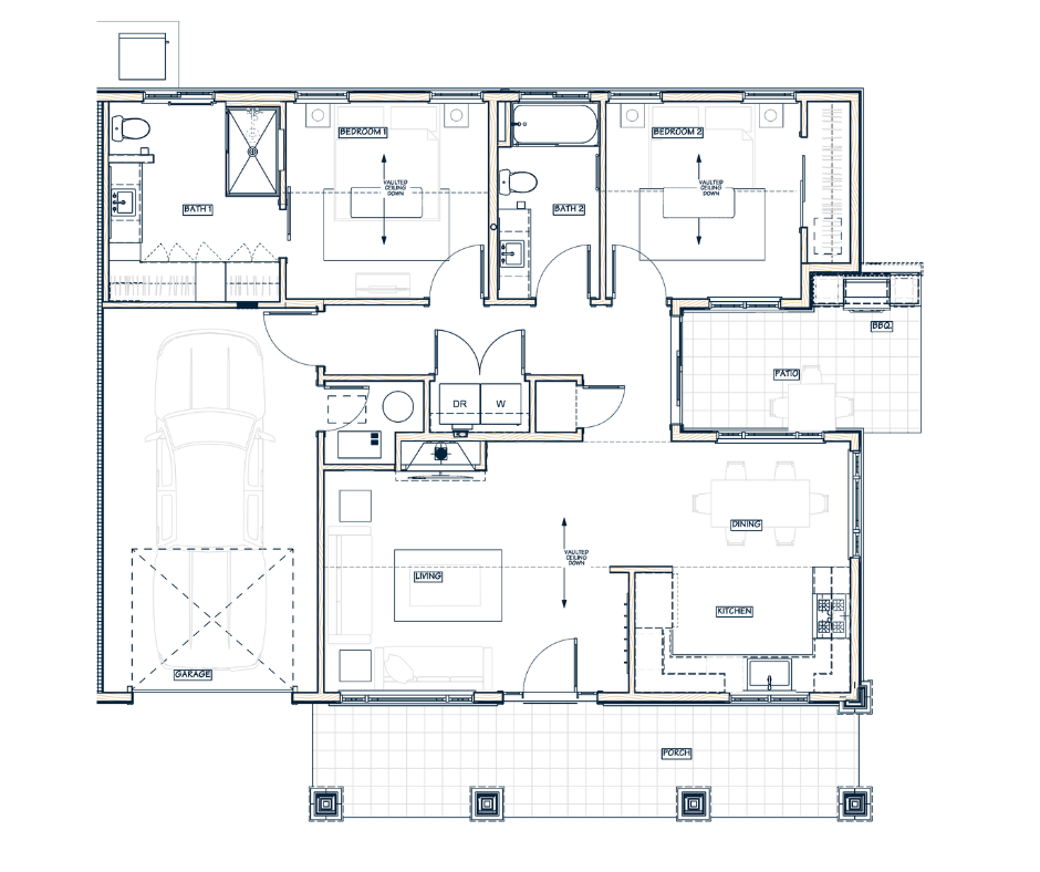 The Sawyer floor plan — 2 Bedroom, 2 Bath, 1,099 sq ft