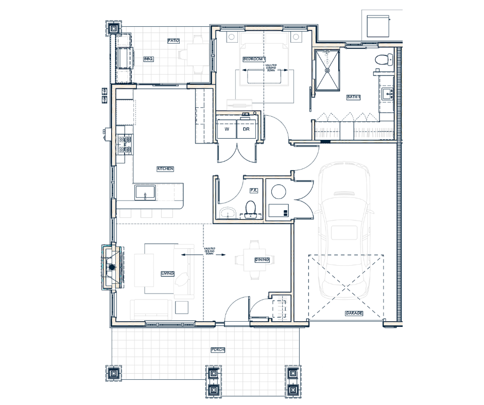 The Skylark floor plan — 2 Bedroom, 2 Bath, 1,235 sq ft