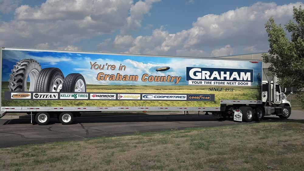 graham tire semi trailer wrap