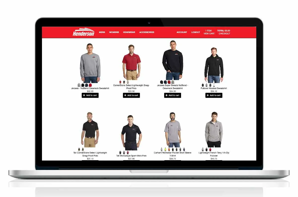 custom storefront on laptop