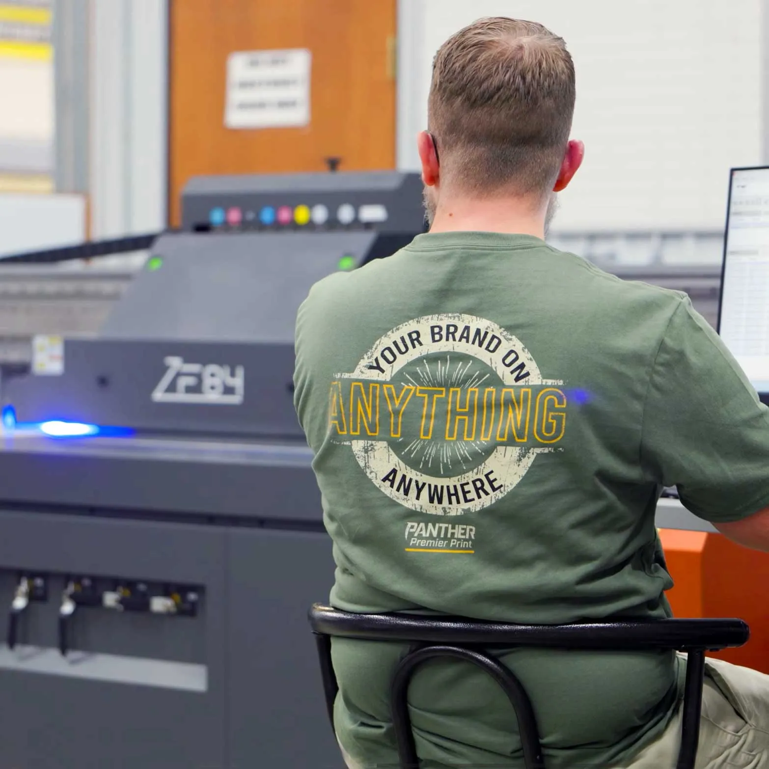 employee running printer