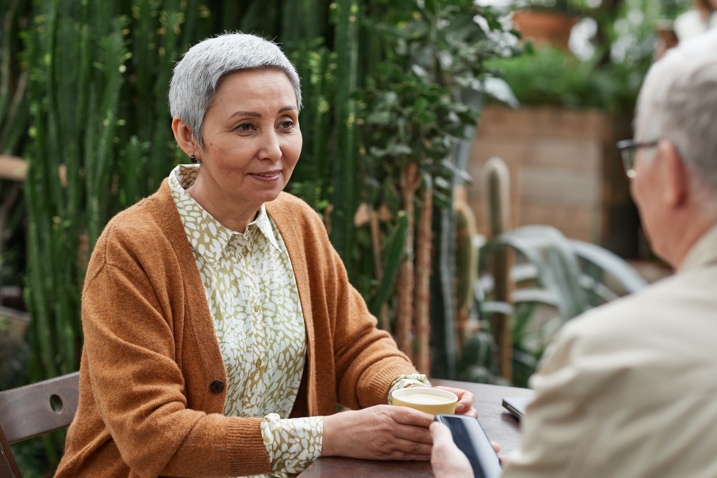 People having coffee stock image