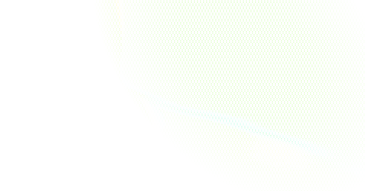 Abstract pattern of small green and yellow vertical dashes on a white background.