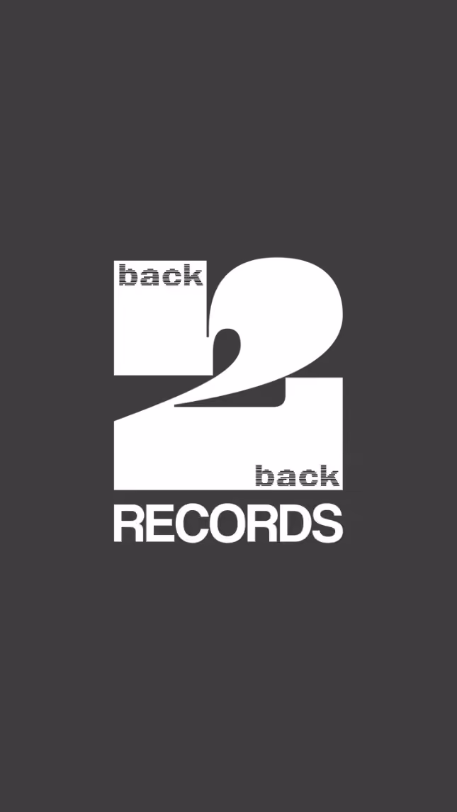 Logo with white number 2 and words back back RECORDS on black background.