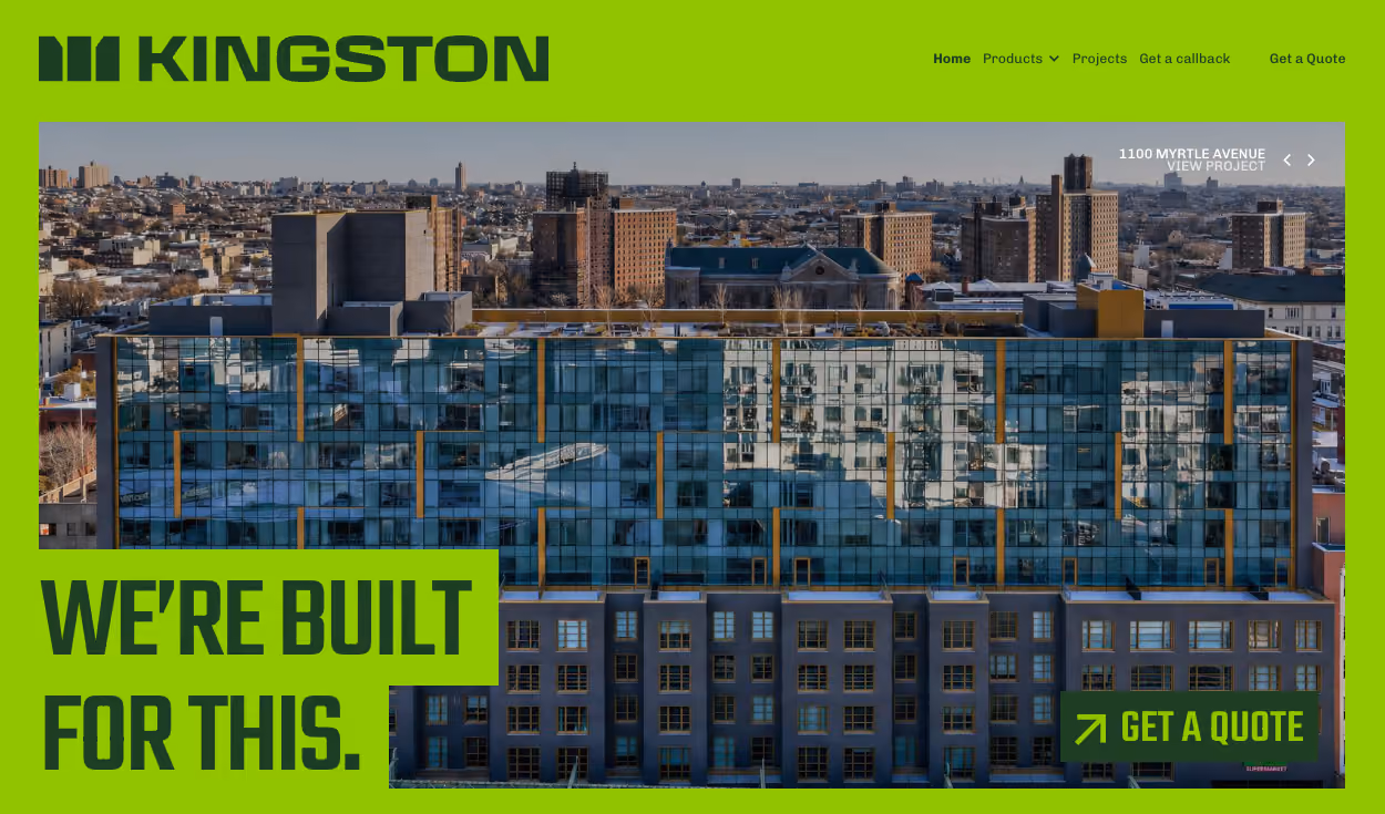 Kingston desktop website screenshot