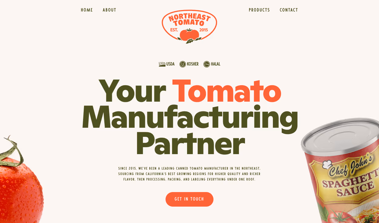 Northeast Tomato desktop website screenshot