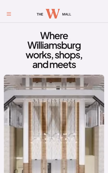 The W Mall mobile website screenshot