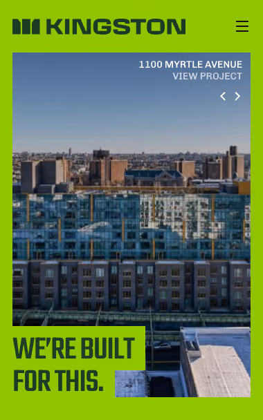 Kingston mobile website screenshot