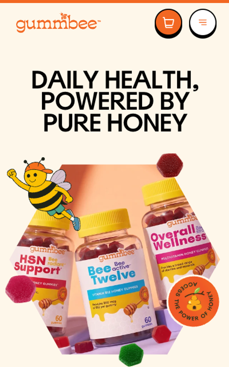 Gummbee mobile website screenshot