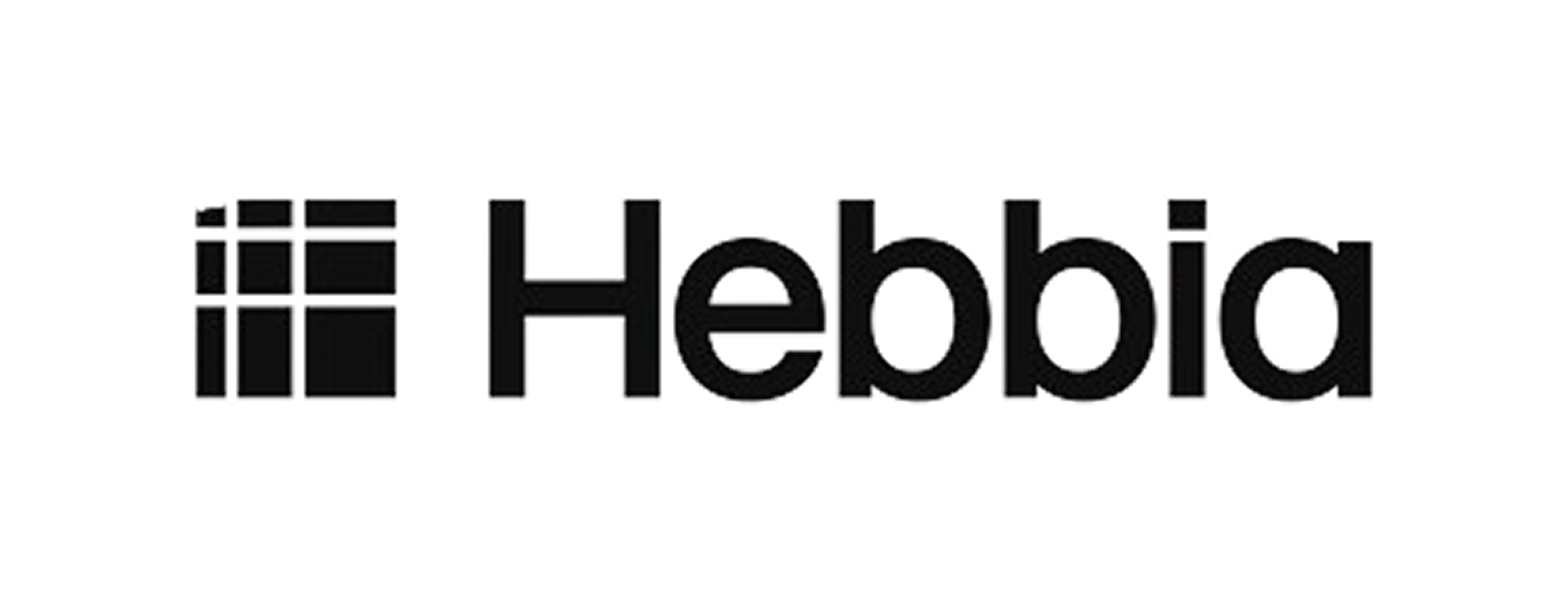 Hebbia company logo with stylized grid icon on the left.