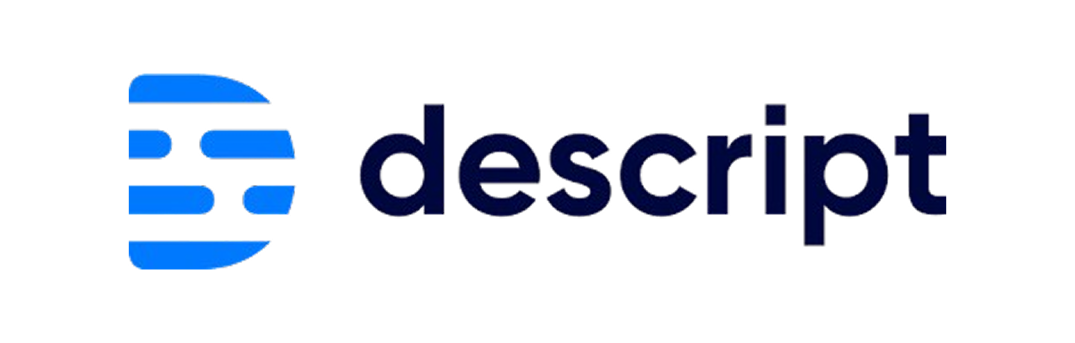Descript company logo with a stylized blue D icon to the left of the word 'descript'.