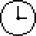 Simple black and white clock showing the time as 3:00.